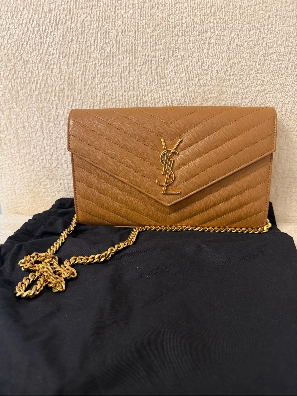 Saint Laurent Mono Grain De Poudre SL (tech wallet on chain)